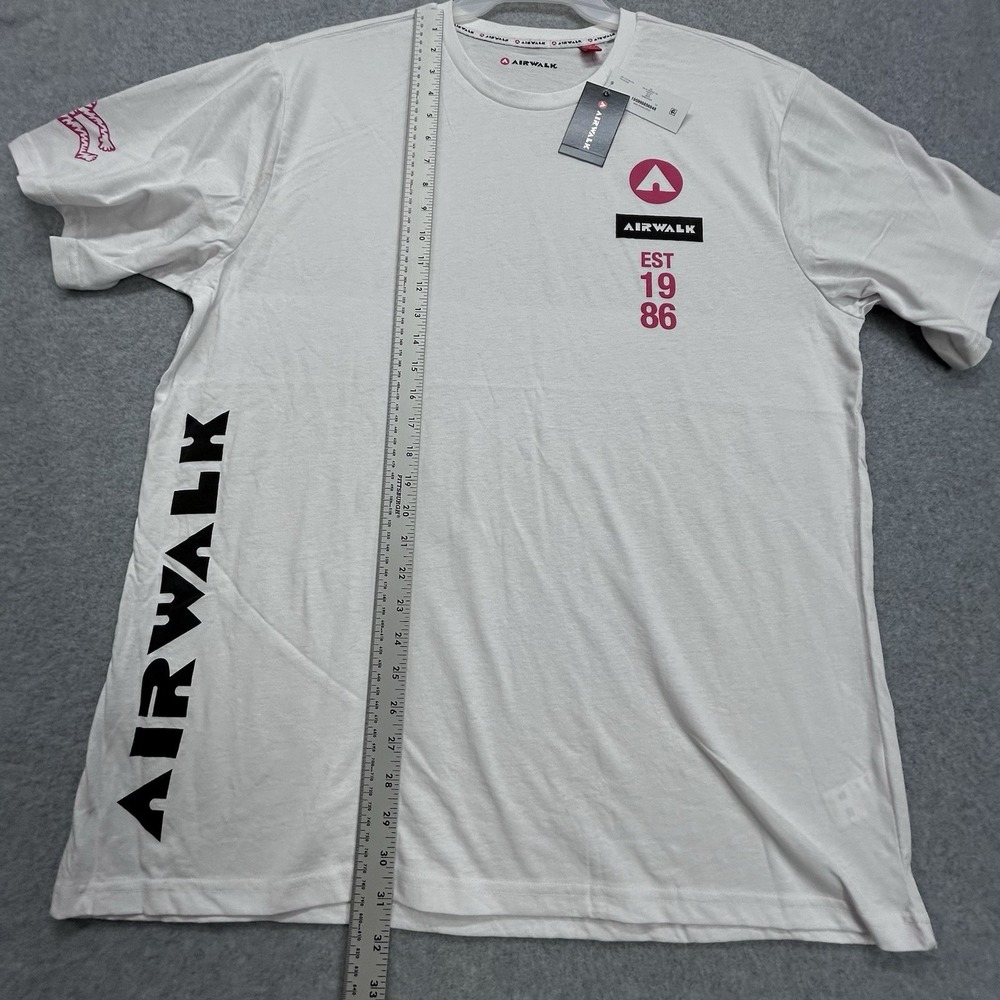 Airwalk Graphic T Shirt Men 2XL White Pink Black Logo Skateboard Tee NWT 1986 - Picture 11 of 14
